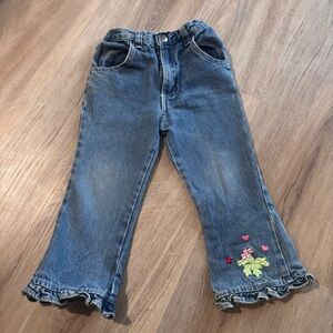 Sesame Street Blue Jeans with Floral Embroidery